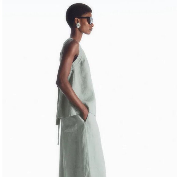 COS Tie Back Linen Top - Picture 3 of 8